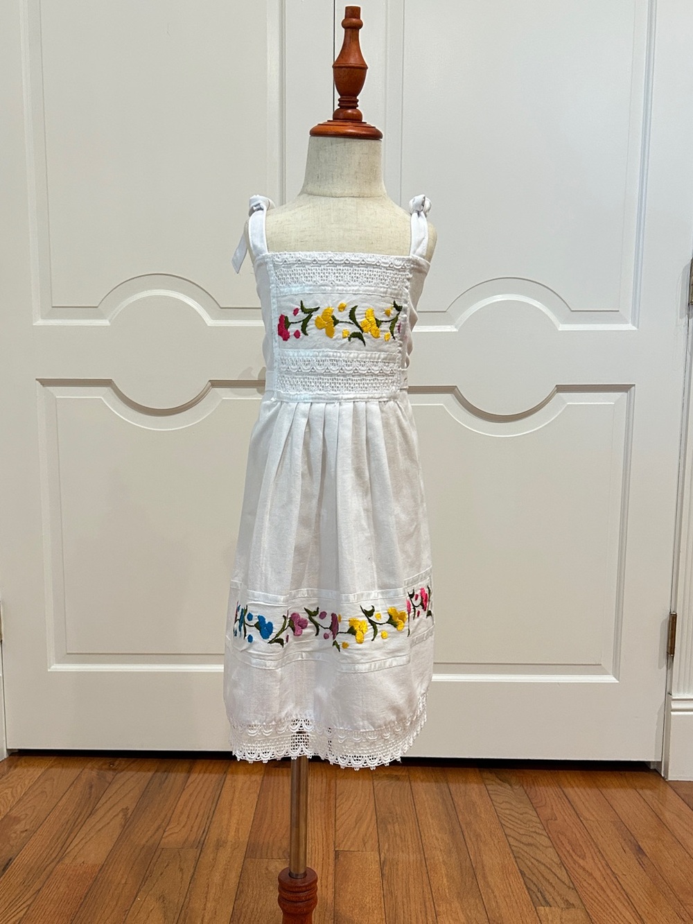Mexican Girls Dress With Hand Embroidered.